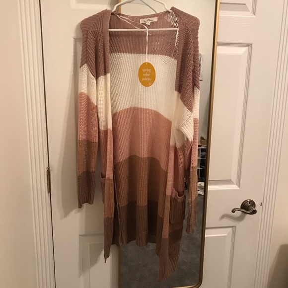 Love Tree Sweaters - Color Block Cardigan - NWT